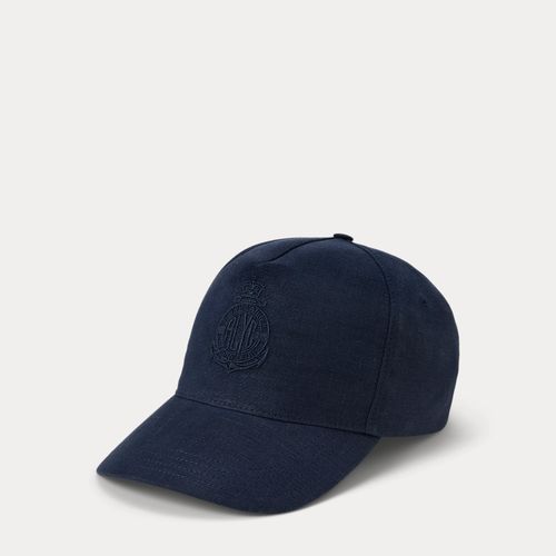 Casquette à monogramme en soie et lin - Purple Label - Modalova