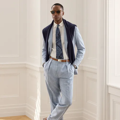Pantalon fait main en chambray - Purple Label - Modalova