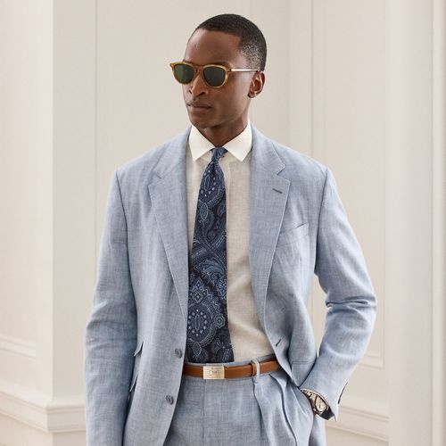 Veste Glenn faite main en chambray - Purple Label - Modalova