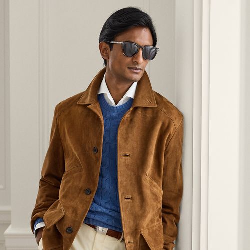 Veste utilitaire en daim faite main - Purple Label - Modalova