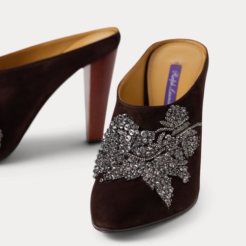 Mules Ashtyn chèvre velours orné 9,5 cm - Collection - Modalova