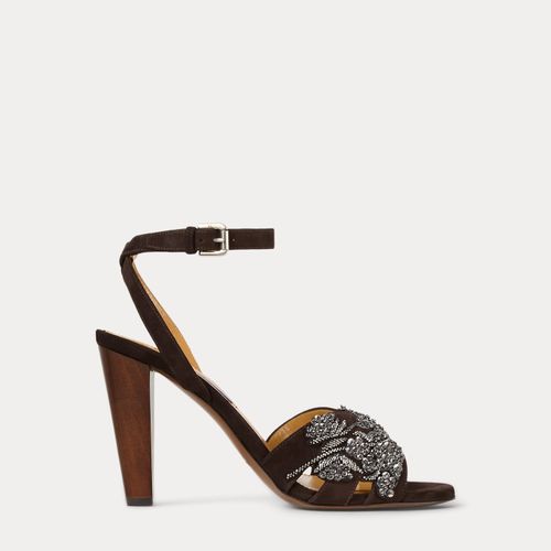Sandales Ryne chèvre velours orné 9,5 cm - Collection - Modalova