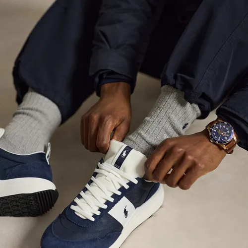 Baskets Train 89 en daim et tissu Oxford - Polo Ralph Lauren - Modalova