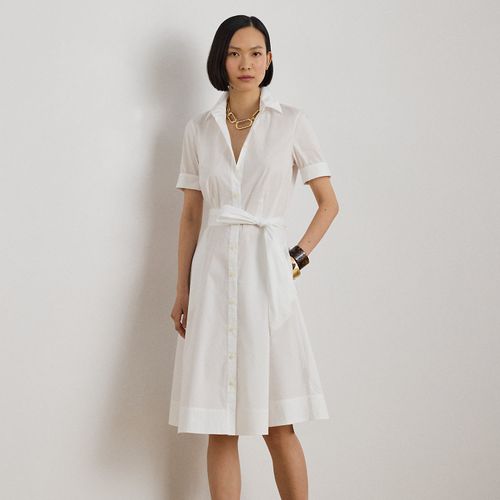 Robe-chemise ceinturée en coton mélangé - Lauren - Modalova