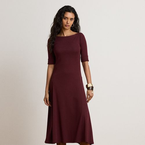 Robe mi-longue en coton stretch côtelé - Lauren - Modalova