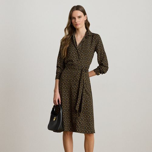Robe-chemise à motif chaîne en crêpe - Lauren - Modalova