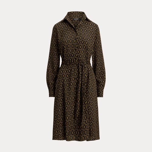 Robe-chemise à motif chaîne en crêpe - Lauren - Modalova