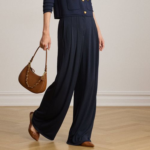 Pantalon large à pinces jersey stretch - Lauren - Modalova