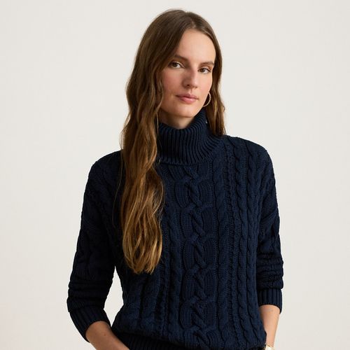 Pull torsadé à col roulé en coton - Lauren - Modalova