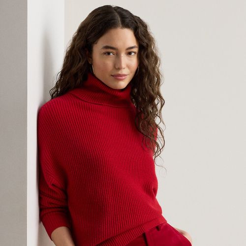 Pull col roulé côtelé laine et cachemire - Lauren - Modalova