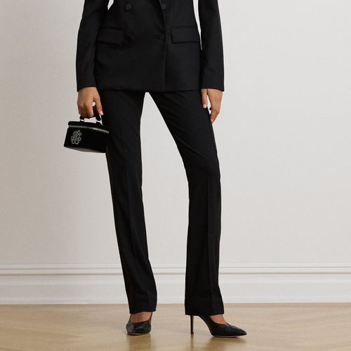 Pantalon droit crêpe de laine et satin - Lauren - Modalova
