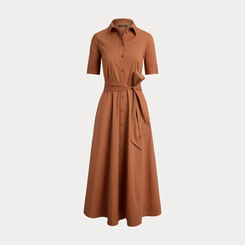 Robe-chemise ceinturée en coton stretch - Lauren - Modalova