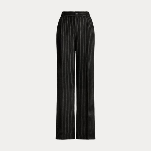 Pantalon large rayures tennis toile lin - Lauren - Modalova