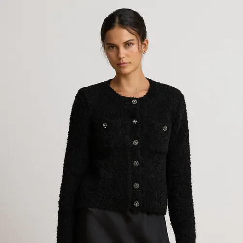 Veste-pull à col rond en bouclé - Lauren - Modalova