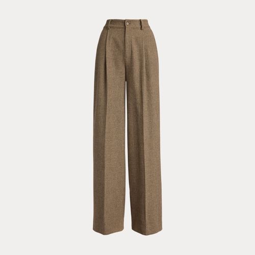 Pantalon large prince-de-galles en laine - Lauren - Modalova