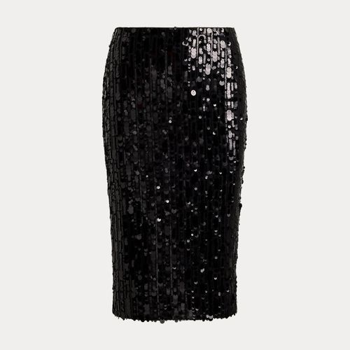 Jupe crayon mi-longue à sequins en piqué - Lauren - Modalova