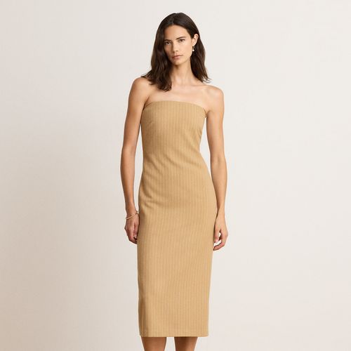 Robe bustier laine mélangée milleraies - Lauren - Modalova