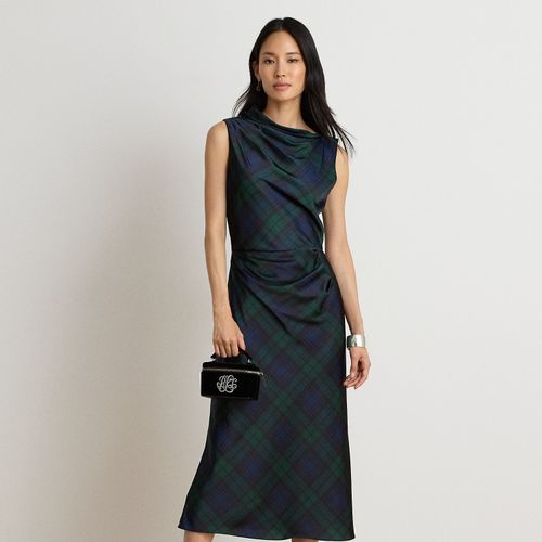 Robe Black Watch en charmeuse de satin - Lauren - Modalova