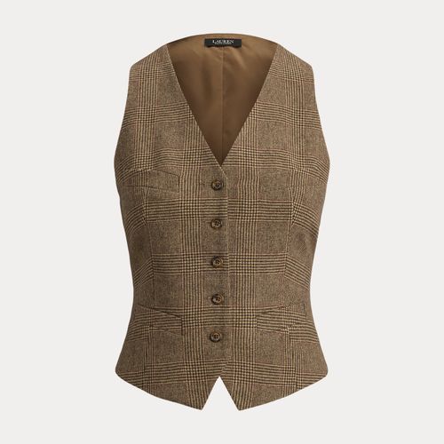 Gilet sergé prince-de-galles - Lauren - Modalova