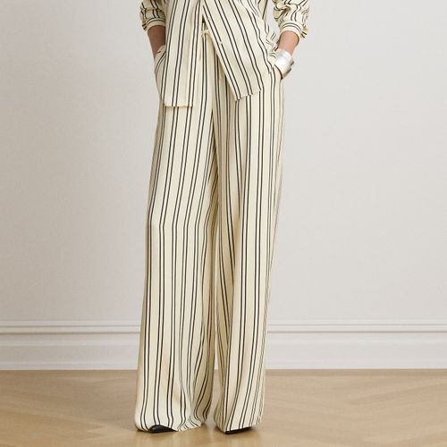 Pantalon à jambe large rayé en jacquard - Lauren - Modalova