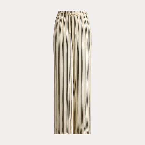 Pantalon à jambe large rayé en jacquard - Lauren - Modalova