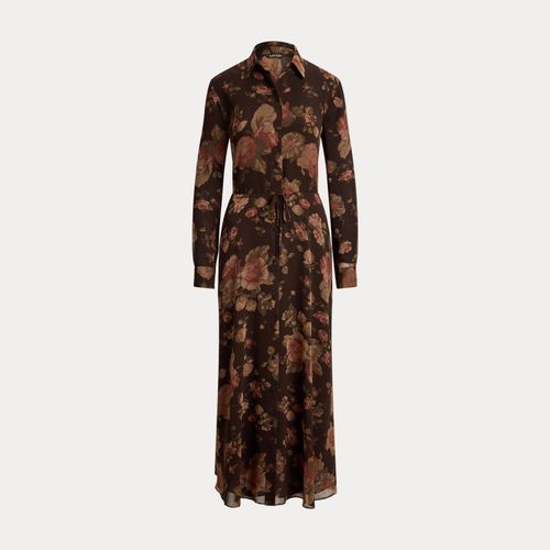 Robe-chemise fleurie mousseline de soie - Lauren - Modalova