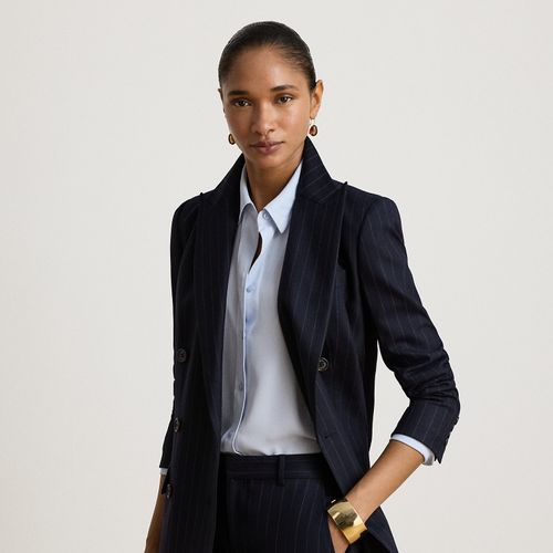 Blazer croisé en sergé milleraies - Lauren - Modalova