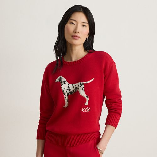 Pull en coton dalmatien tricot intarsia - Lauren - Modalova