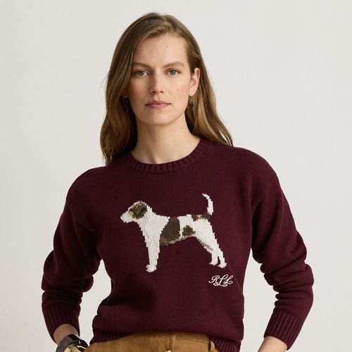 Pull en coton à chien en tricot intarsia - Lauren - Modalova