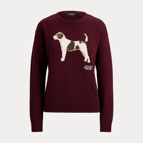 Pull en coton à chien en tricot intarsia - Lauren - Modalova