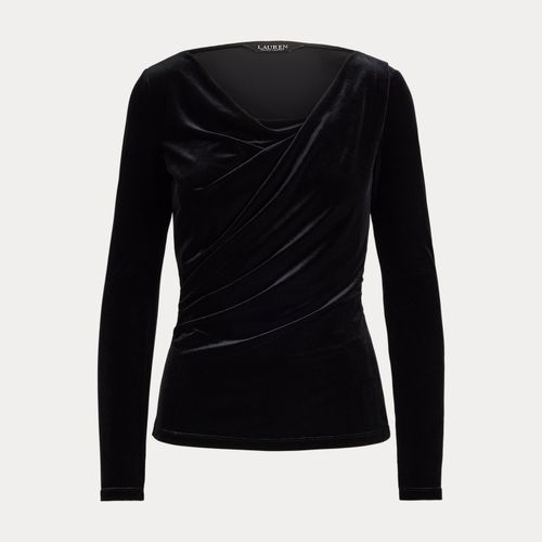 Haut plissé asymétrique en velours - Lauren - Modalova