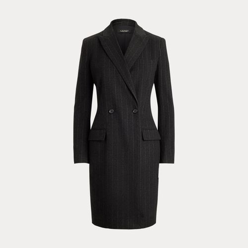 Robe croisée rayée en laine mélangée - Lauren - Modalova