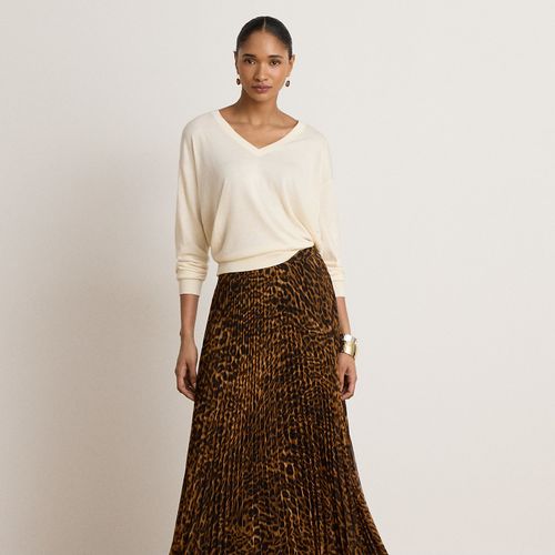 Jupe plissée en mousseline motif ocelot - Lauren - Modalova