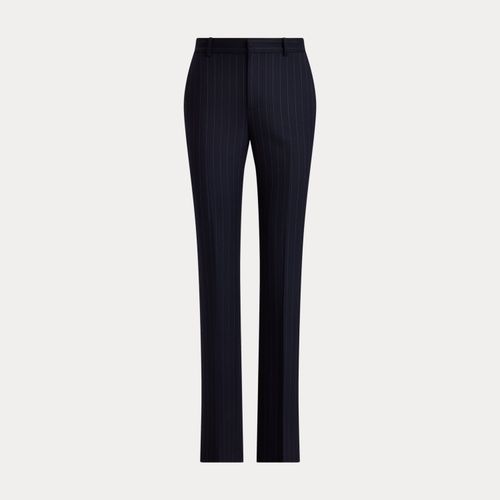 Pantalon droit sergé de laine milleraies - Lauren - Modalova