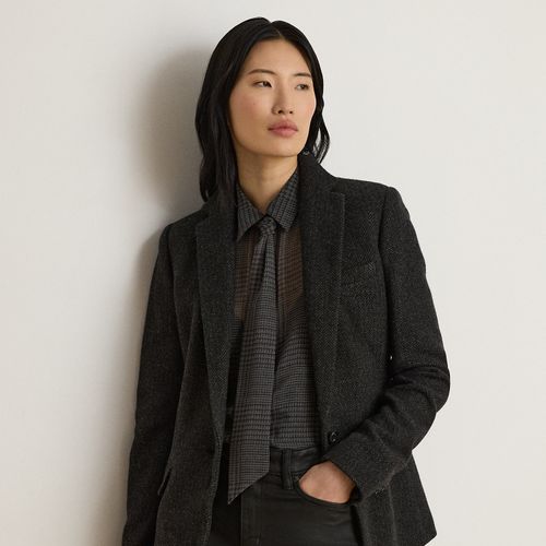 Blazer en tweed de laine à chevrons - Lauren - Modalova