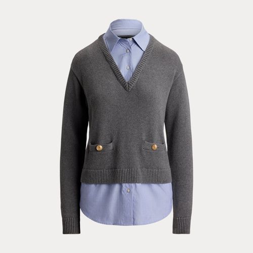 Pull chiné superposé avec boutons - Lauren - Modalova