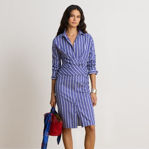 Robe-chemise en popeline de coton rayée - Lauren - Modalova