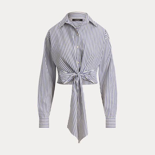 Chemise courte nouée en coton rayé - Lauren - Modalova