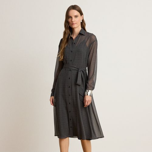 Robe-chemise prince-de-galles ceinturée - Lauren - Modalova