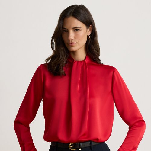 Blouse col cheminée en charmeuse - Lauren - Modalova