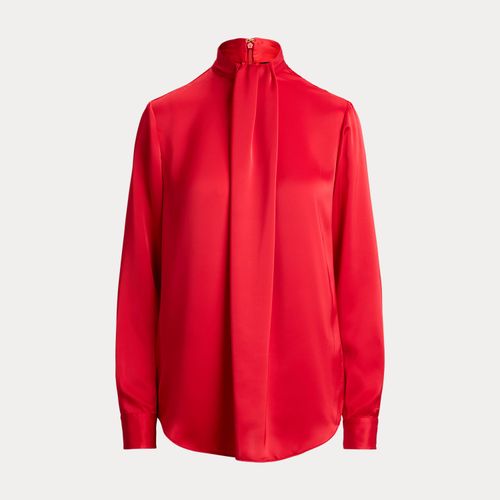 Blouse col cheminée en charmeuse - Lauren - Modalova