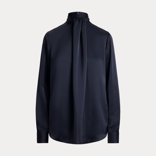 Blouse col cheminée en charmeuse - Lauren - Modalova
