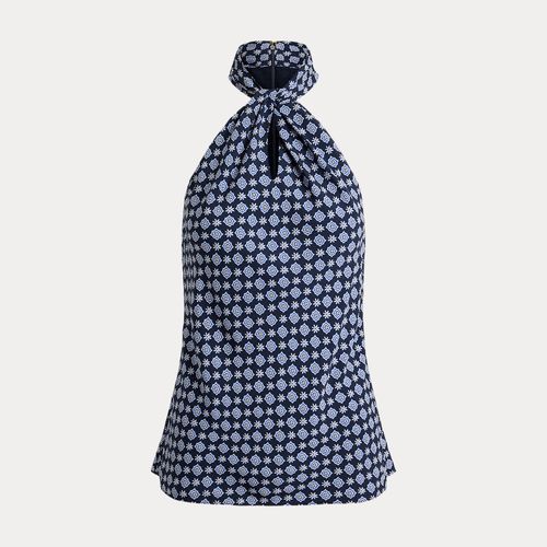 Blouse dos nu torsadée en crêpe à motif - Lauren - Modalova