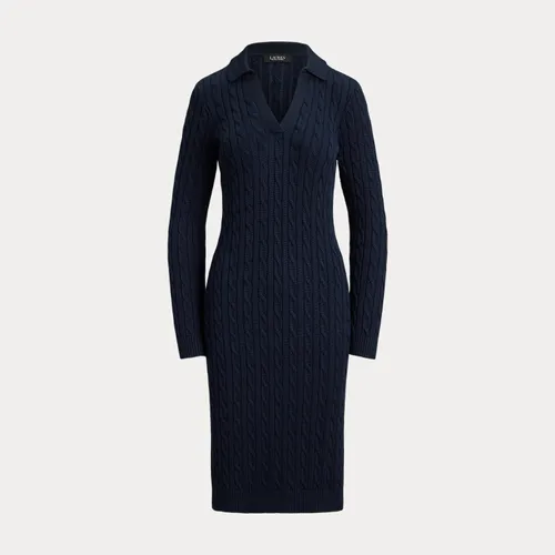 Robe-pull torsadée en coton mélangé - Lauren - Modalova