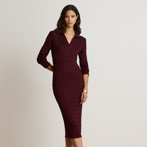 Robe-pull torsadée en coton mélangé - Lauren - Modalova