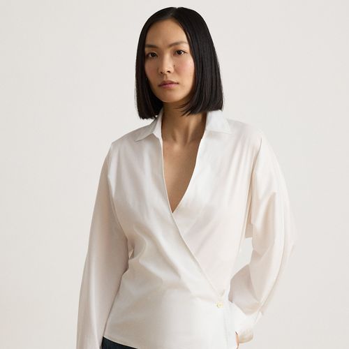 Chemise cache-cœur coton mélangé stretch - Lauren - Modalova
