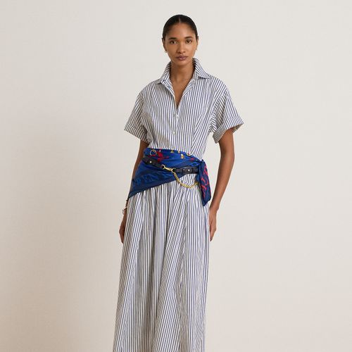 Robe-chemise rayée ceinturée en popeline - Lauren - Modalova