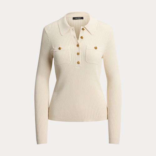 Pull Polo tricot côtelé à manches longues - Lauren - Modalova