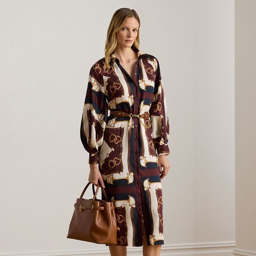 Robe-chemise mi-longue équestre en sergé - Lauren - Modalova