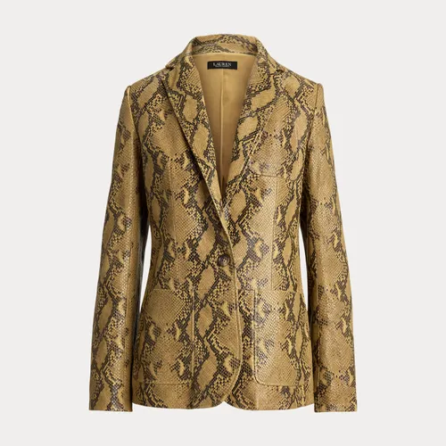 Blazer en agneau gaufré façon python - Lauren - Modalova